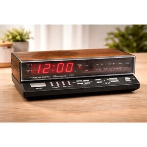 Vintage Realistic Chronomatic 259 LED Alarm Clock Radio Woodgrain Tested Works!